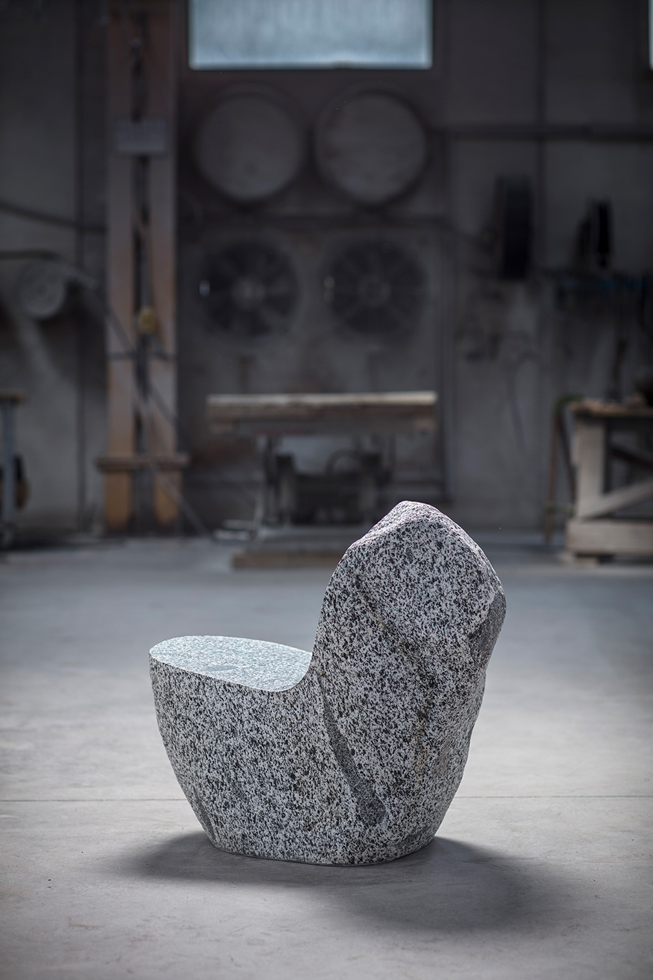 max lamb sculpts stone 'boulders' series for salon 94 design