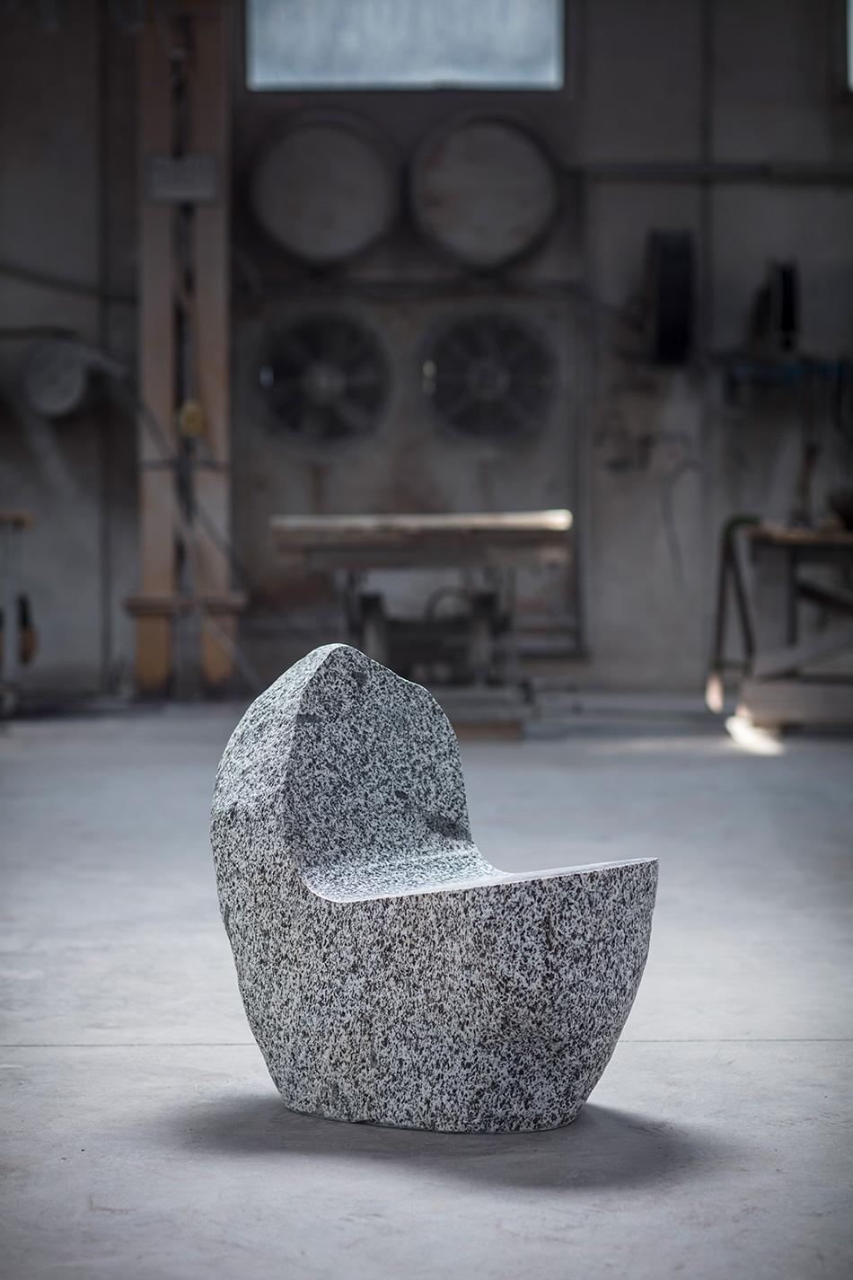 max lamb sculpts stone 'boulders' series for salon 94 design