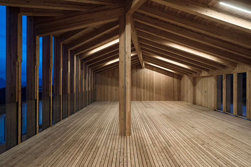 mirko franzoso architetto casa sociale caltron social house cles trentino italy designboom