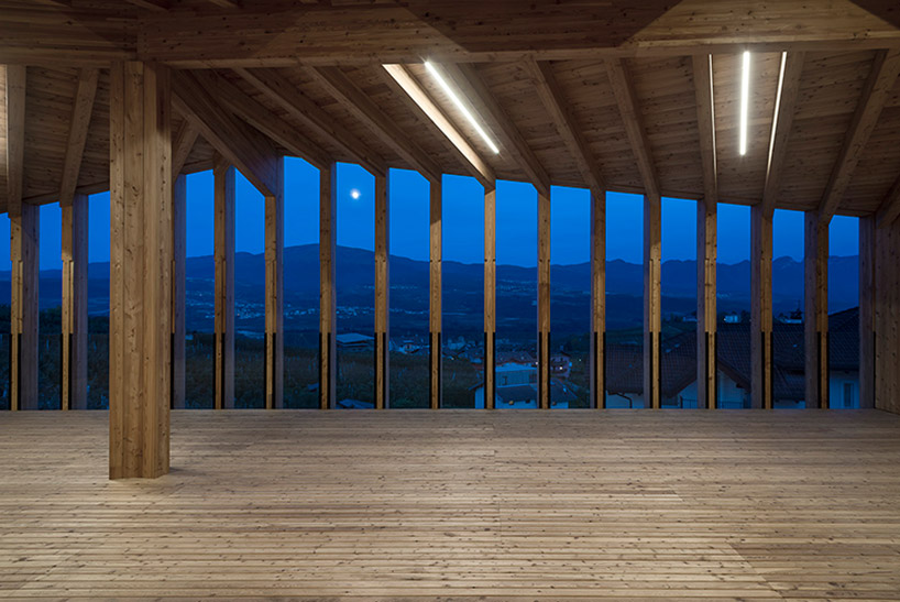 mirko franzoso architetto casa sociale caltron social house cles trentino italy designboom