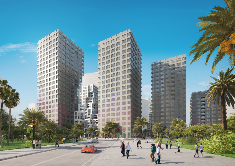 MVRDV plans valley of erupted towers for inaugural UAE project: pixel designboom