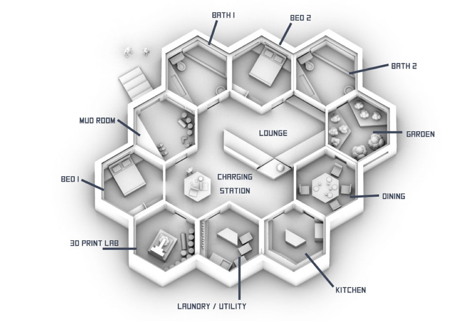 the layout of the \'queen b\'