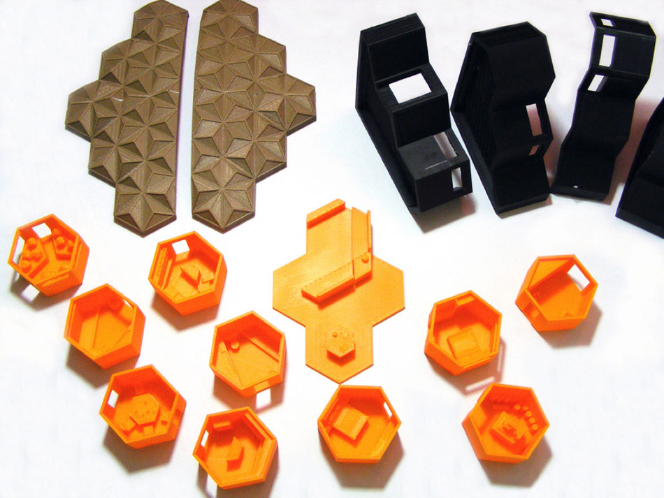 the 3D printed parts of the model