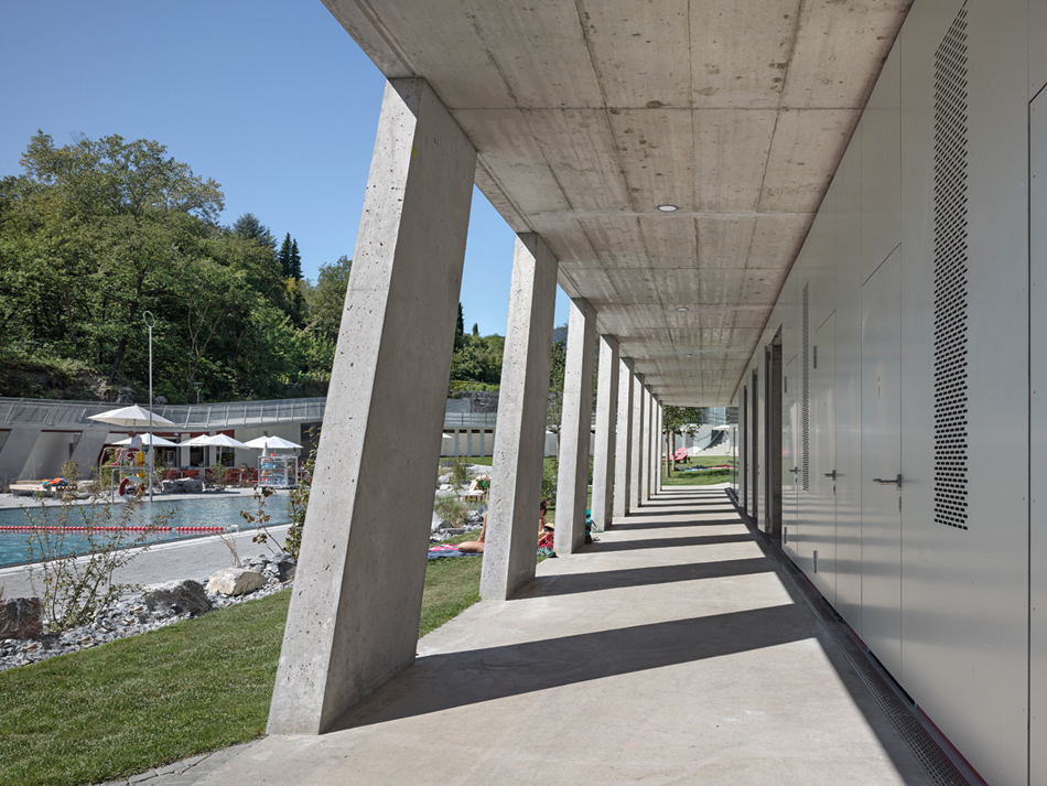 NAU architecture bains de geronde switzerland designboom