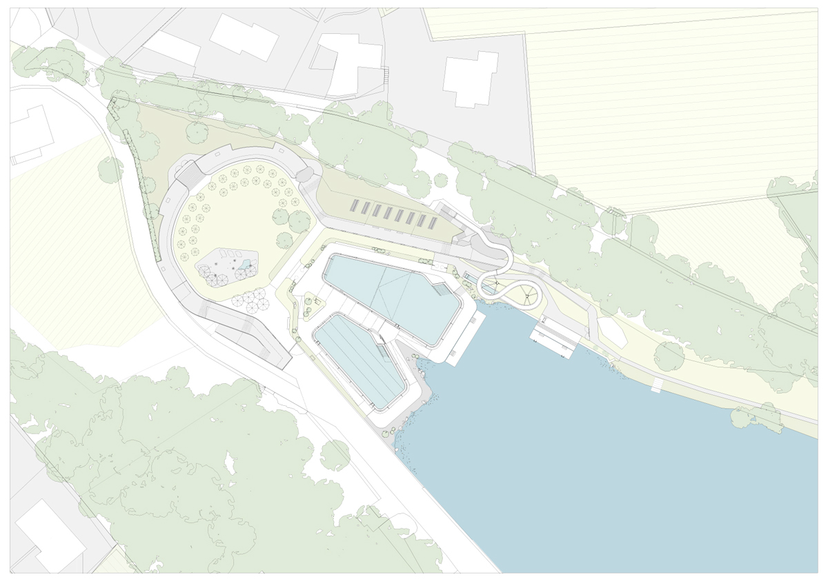 NAU architecture bains de geronde switzerland designboom