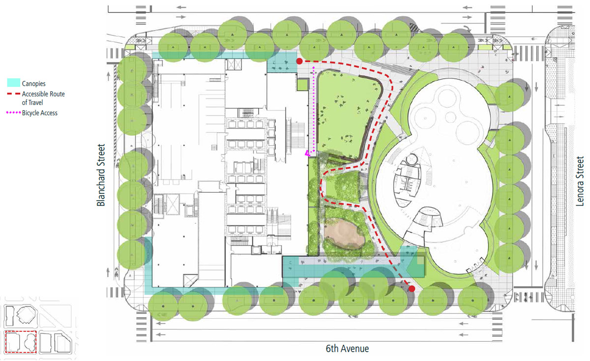nbbj adds glass biospheres to amazon headquarters proposal