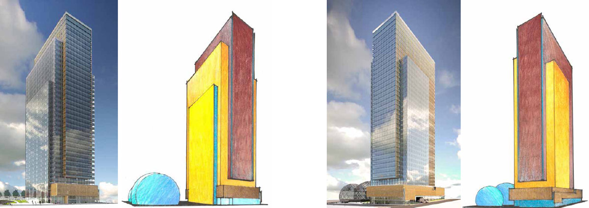 nbbj adds glass biospheres to amazon headquarters proposal