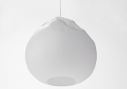 nendo forms semi-wrinkle washi lamp using 3D paper moulding