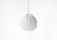 nendo forms semi-wrinkle washi lamp using 3D paper moulding