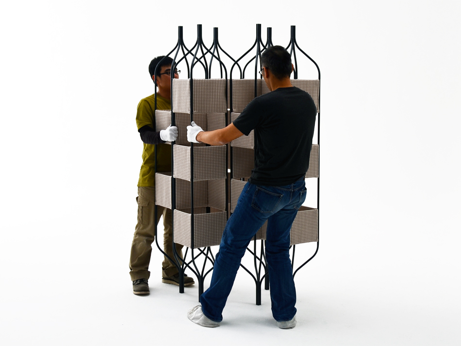 NICHETTO=NENDO trellis bandaged room divider innofa and vertigo metals