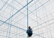 numen/for use installs inhabitable string sculpture inside inflatable bubble
