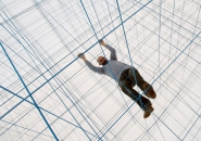 numen/for use installs inhabitable string sculpture inside inflatable bubble