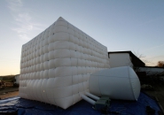 numen/for use installs inhabitable string sculpture inside inflatable bubble