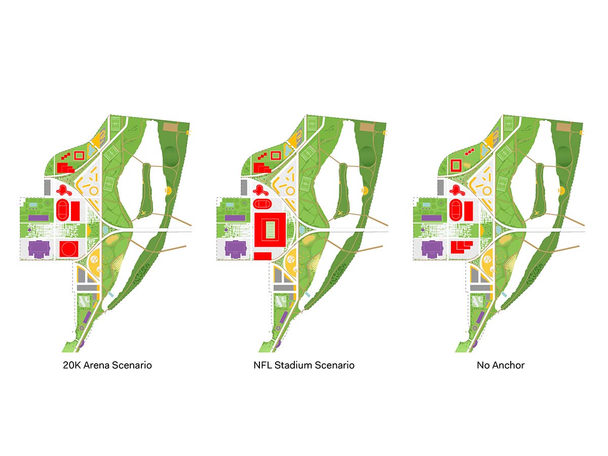 OMA rem koolhaas RFK stadium-armory campus masterplan concepts washington DC events designboom