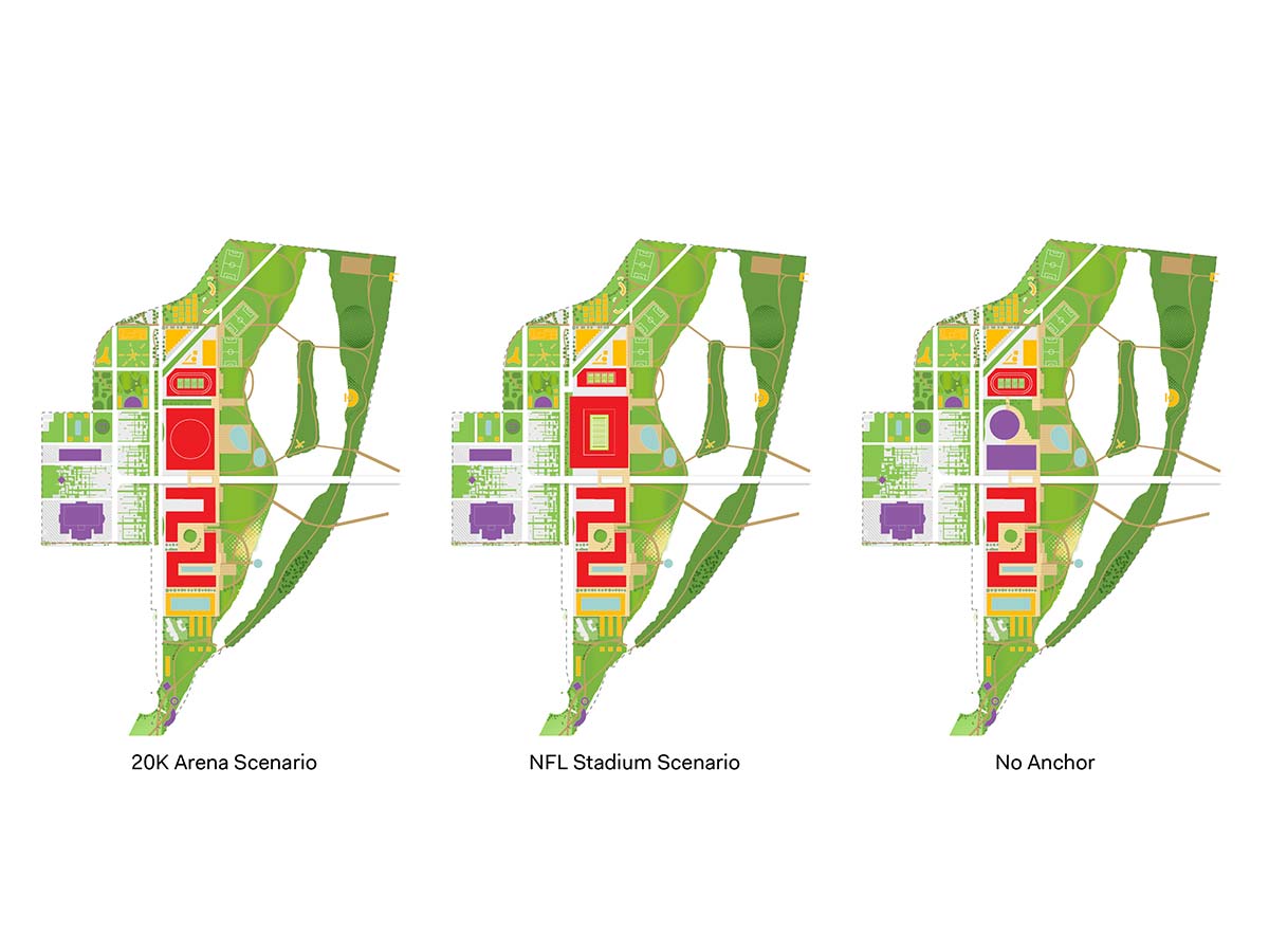 OMA rem koolhaas RFK stadium-armory campus masterplan concepts washington DC events designboom