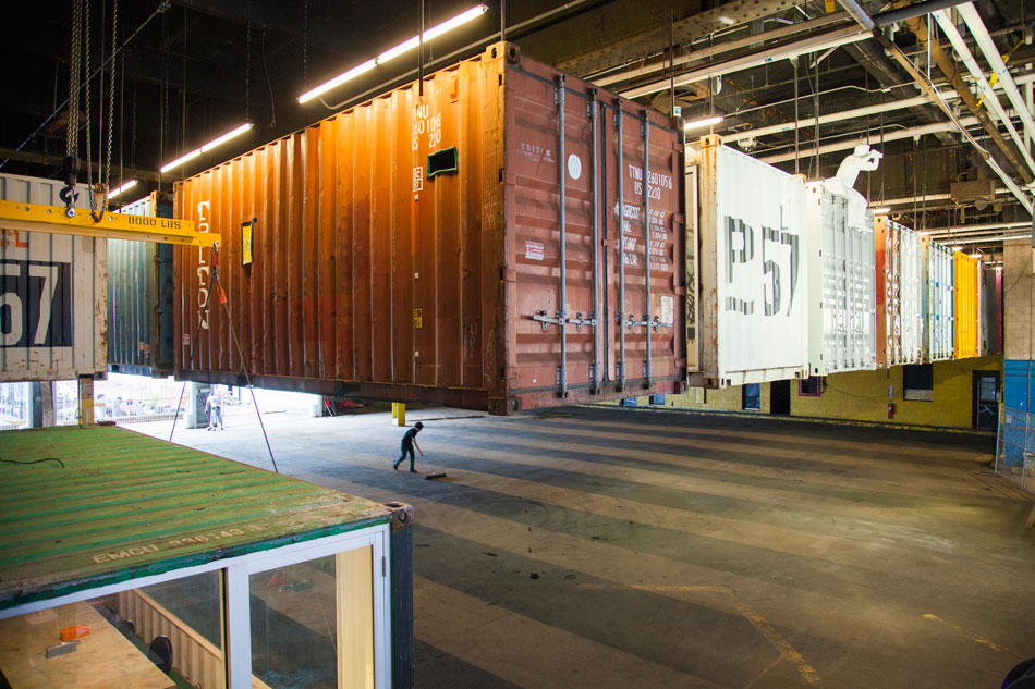 pier 57 magic carpet shipping container installation