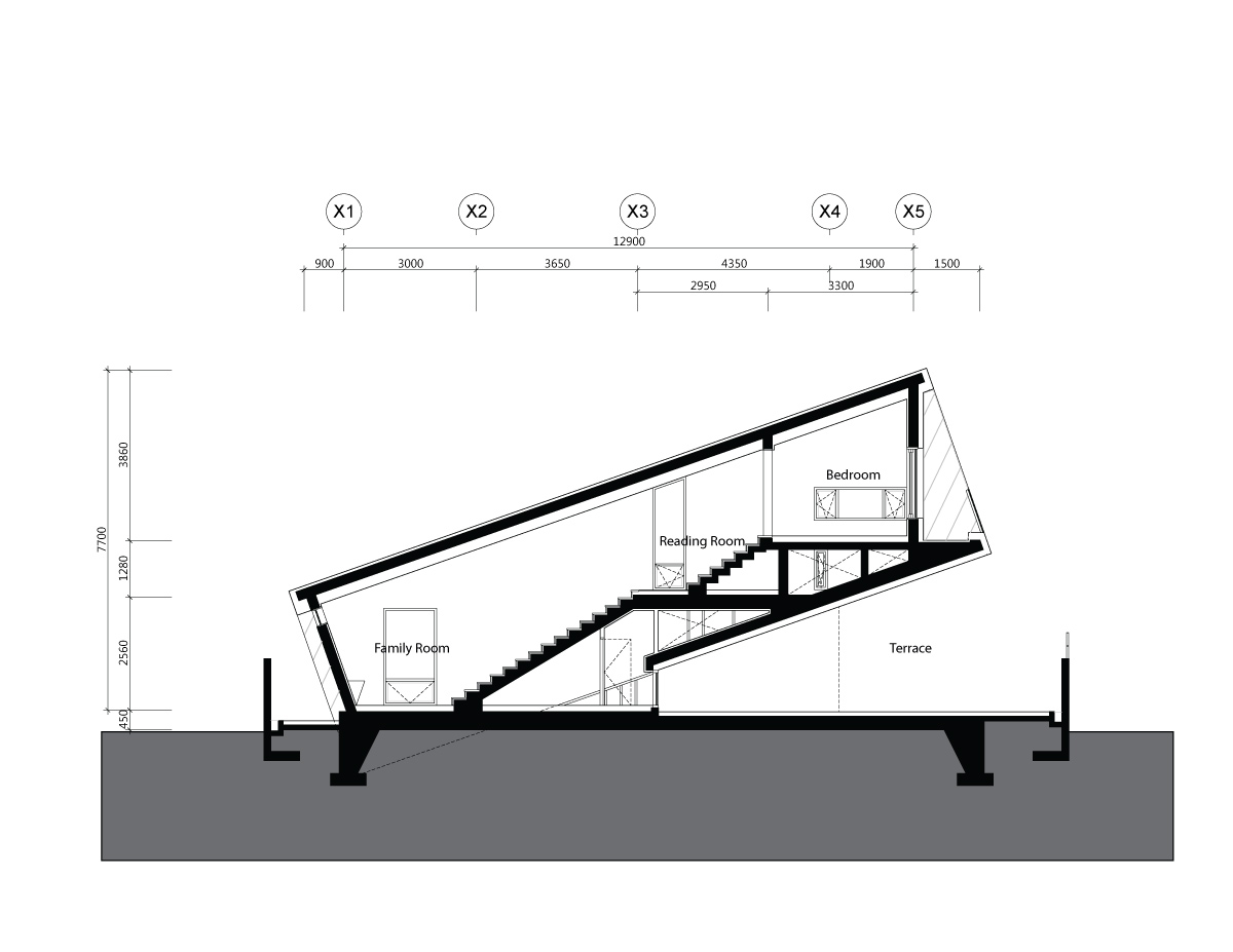 PRAUD leaning house chungpyong korea designboom
