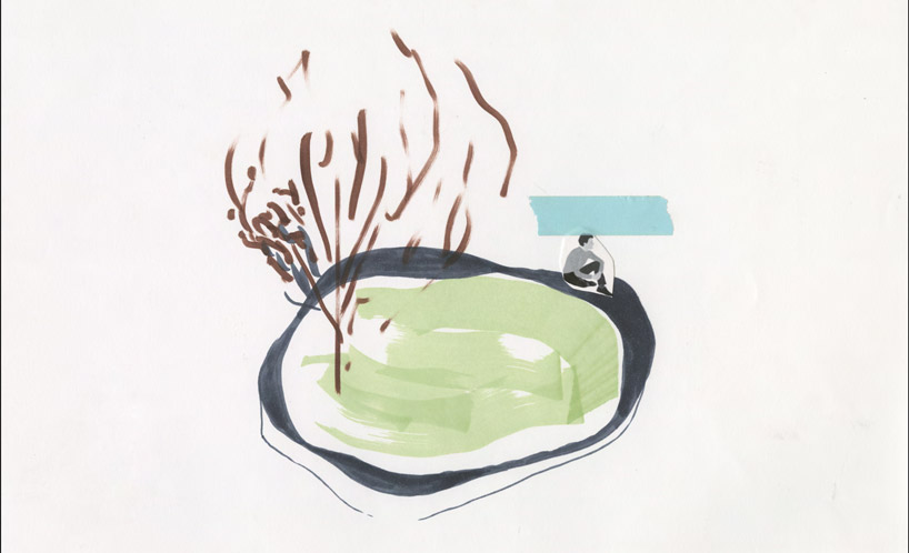 sketches expresses key elements of the piece like the key areas of green...