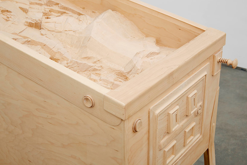 roxy paine carves life-sized airport security checkpoint from wood