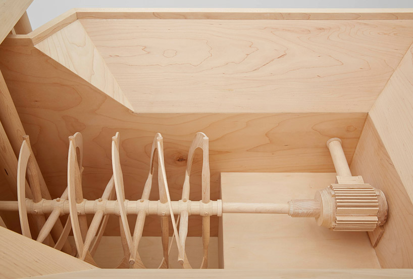 roxy paine carves life-sized airport security checkpoint from wood