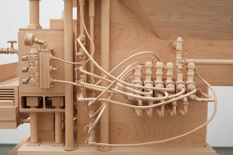 roxy paine carves life-sized airport security checkpoint from wood