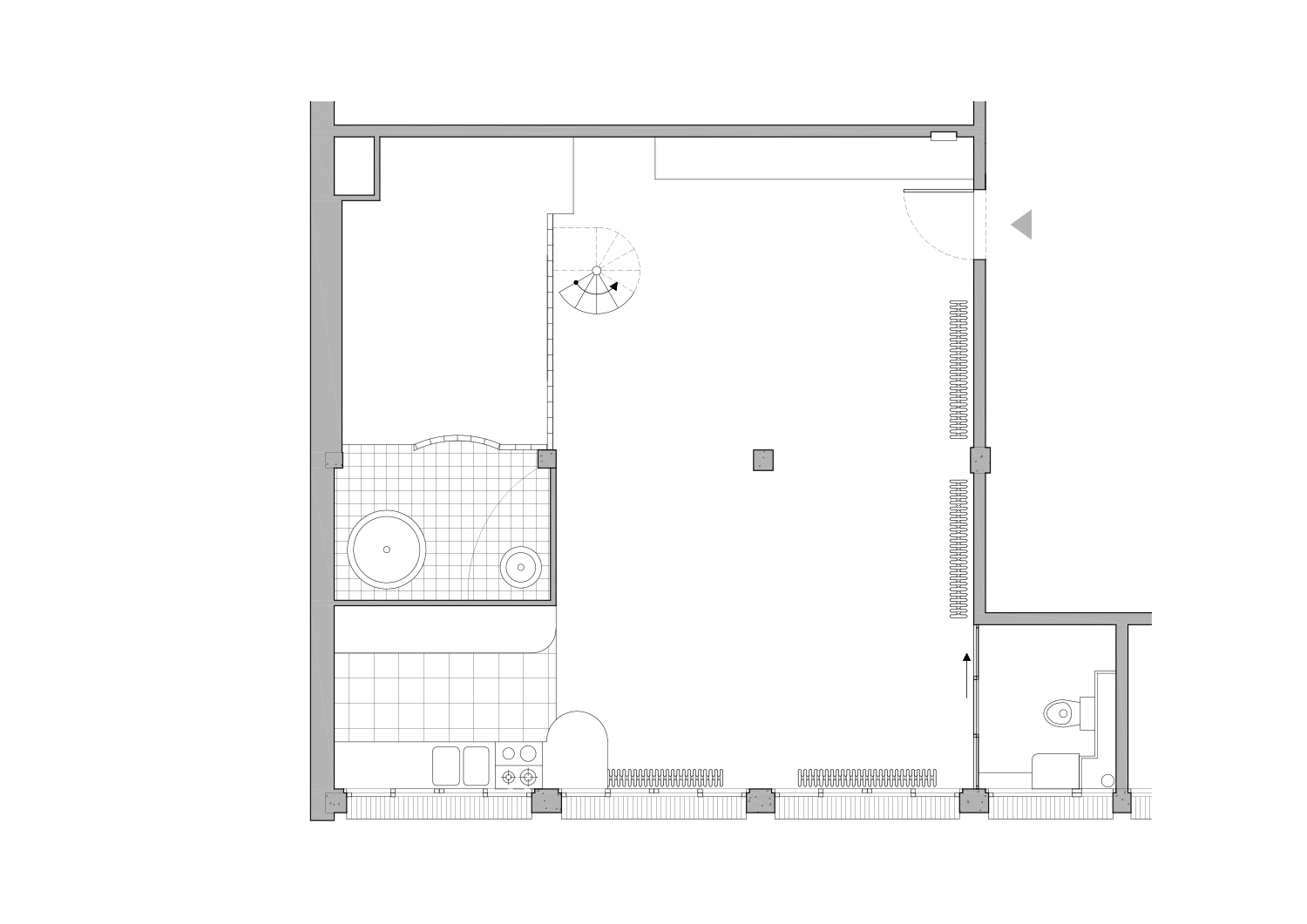SABO project drops an aluminum island in a raw parisian loft designboom