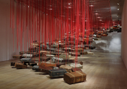 shiota chiharu's 'the soul trembles' exhibition at mori art museum tokyo designboom