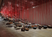 shiota chiharu's 'the soul trembles' exhibition at mori art museum tokyo designboom