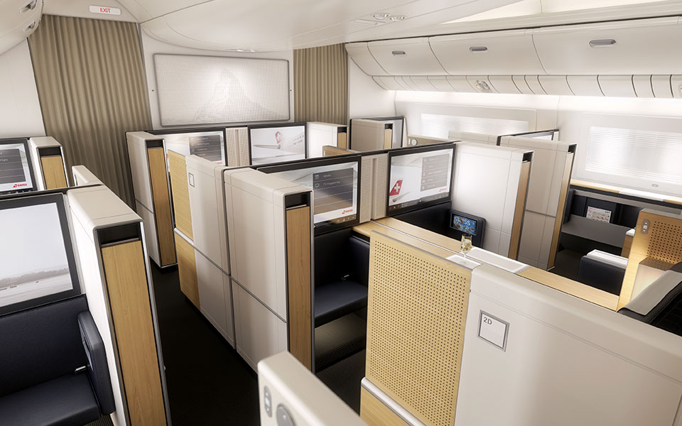 priestmangoode completes sophisticated aircraft cabins for swiss airlines