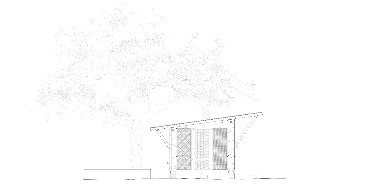 the scarcity and creativity studio playa man bamboo shade shelter galapagos designboom