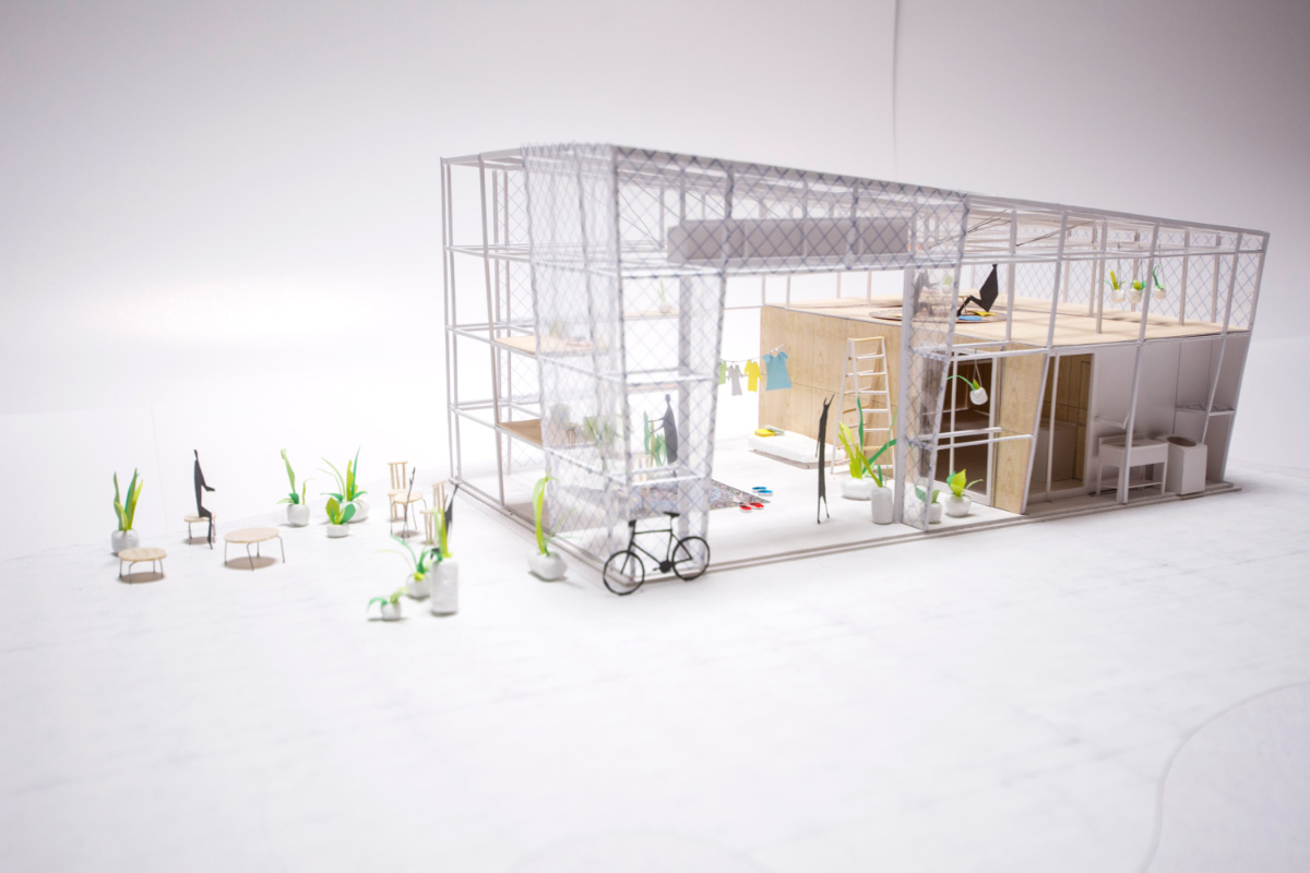 translucent polycarbonate and wire mesh structure fills japanese solarium with natural light designboom