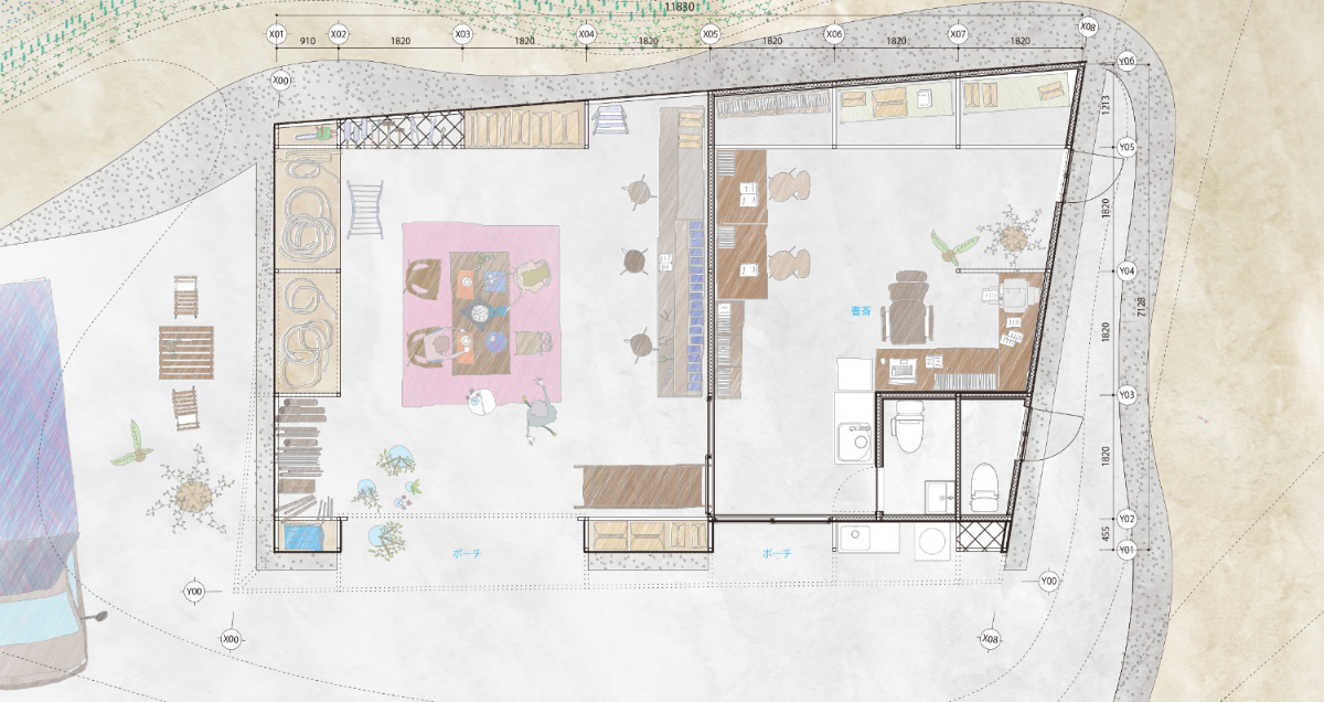 translucent polycarbonate and wire mesh structure fills japanese solarium with natural light designboom