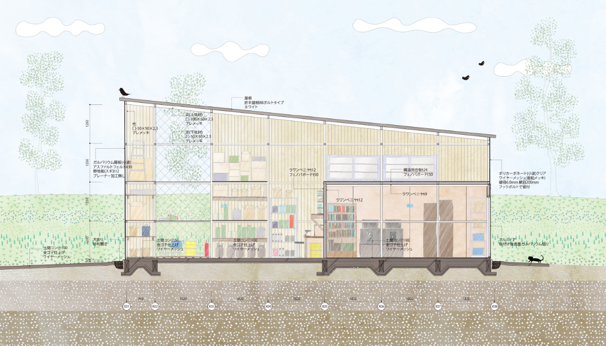 translucent polycarbonate and wire mesh structure fills japanese solarium with natural light designboom