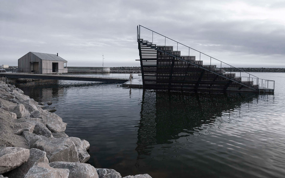 white arkitekter hasle harbour bath bornholm designboom