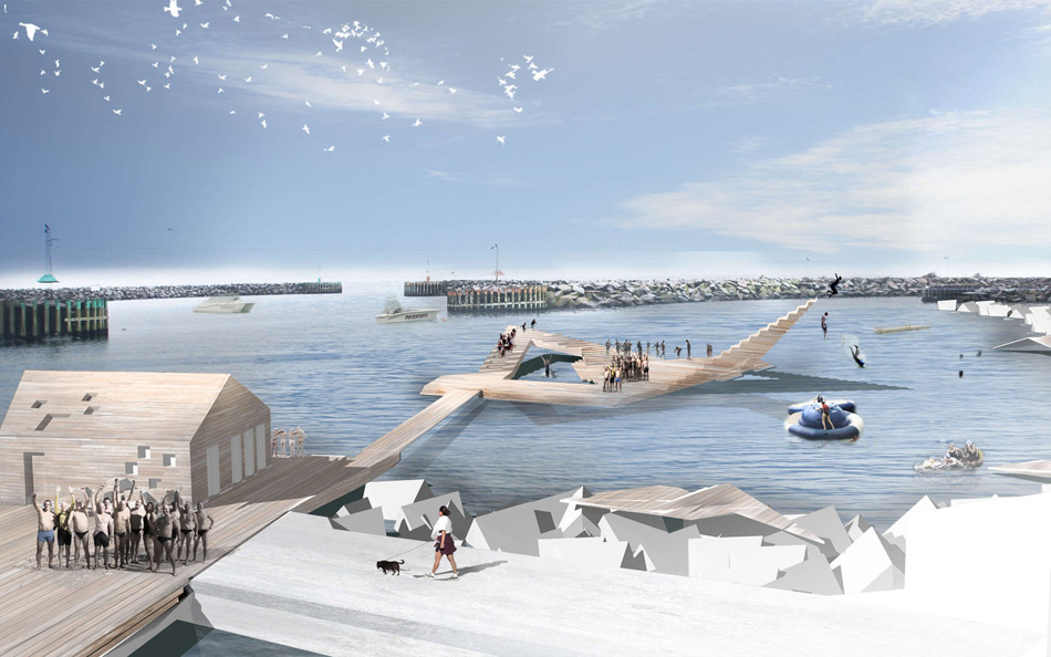 white arkitekter hasle harbour bath bornholm designboom