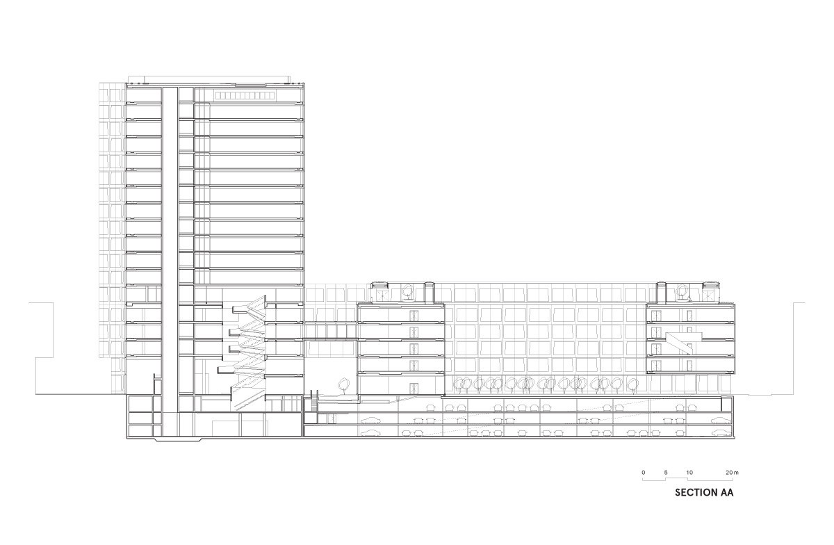 wiel arets clads zurich's allianz HQ in onyx marble pattern