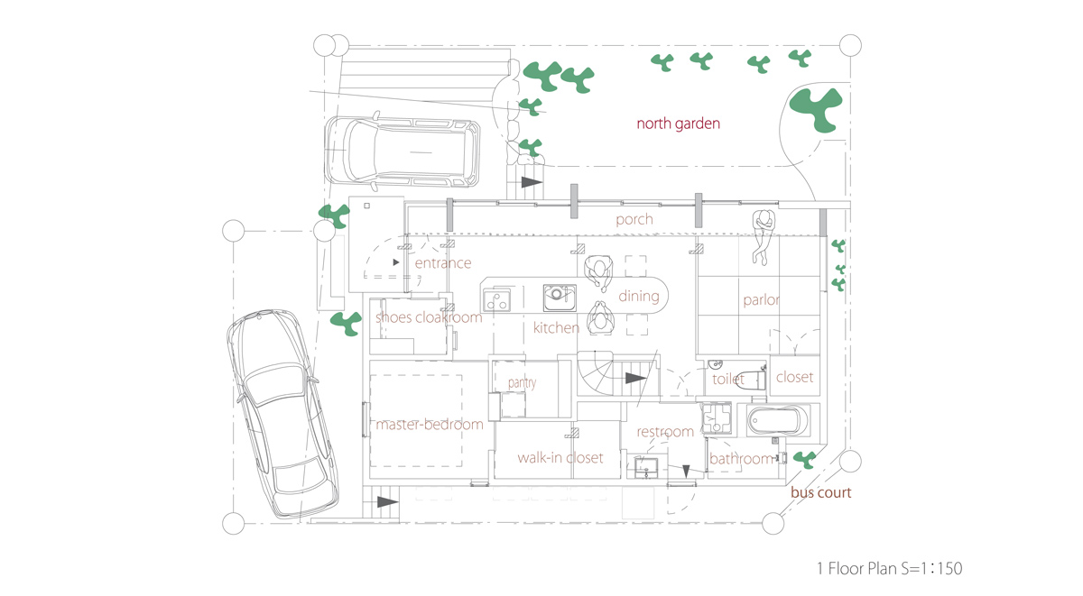 y+M design office north garden house designboom