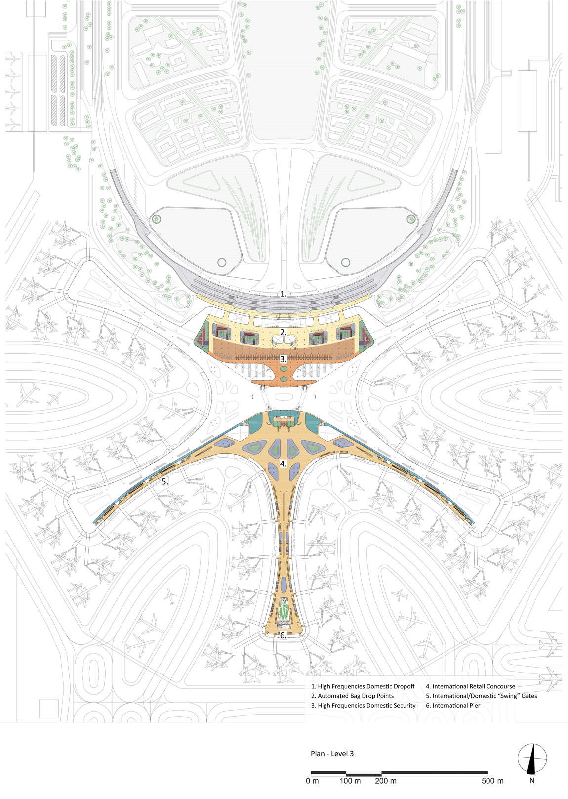 Zaha Hadid Architects Daxing Airport With The Worlds Largest Terminal