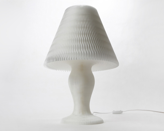 kyouei design: white honeycomb lamp at designboom shop