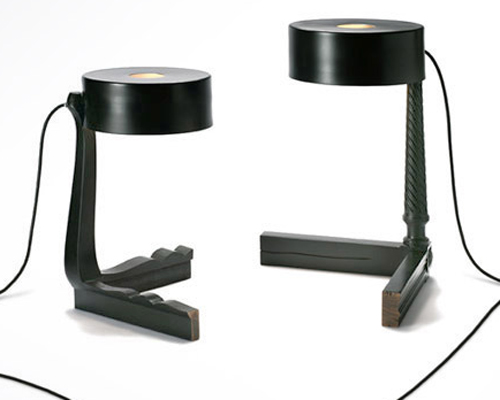 reddish studio's 'louis 900' is a lamp made of broken antique furniture legs