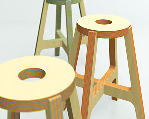 drill design: paper wood stool