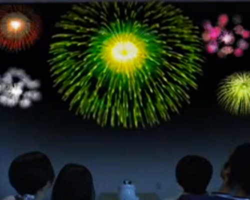 uchiage hanabi projects fireworks indoors
