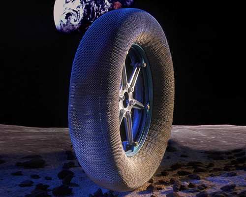 NASA & goodyear design airless spring tire for extraterrestrial surfaces