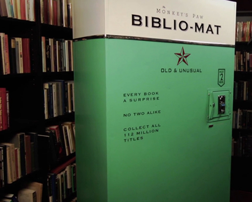 the 'biblio-mat' by craig small randomly dispenses books for two dollars