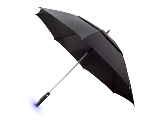 ambient umbrella lights up to indicate rainy weather