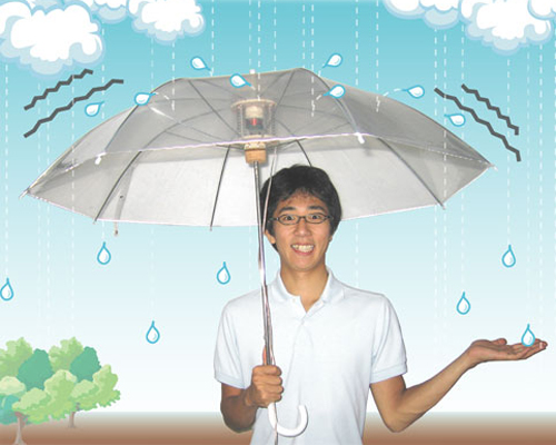 funbrella simulates rainshowers