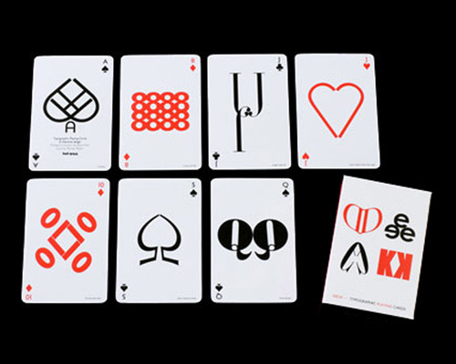typographic playing cards by hat trick design