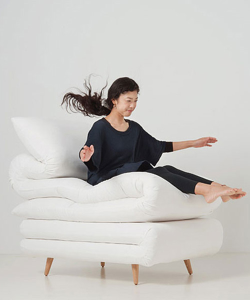 daisuke motogi's 'sleepy chair' appears as a plush, folded duvet