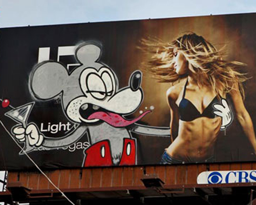 banksy LA mickey mouse billboard taken down
