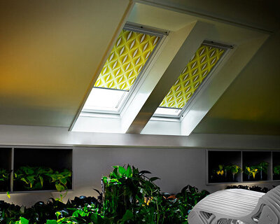 designer karim rashid designs skylight shades for VELUX